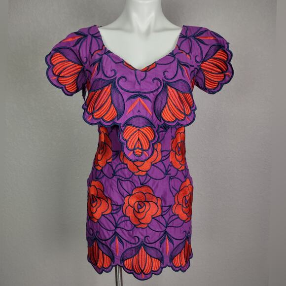 Alice McCall Ms Rose Embroidered Floral Mini Dress Size 6 - Picture 6 of 16